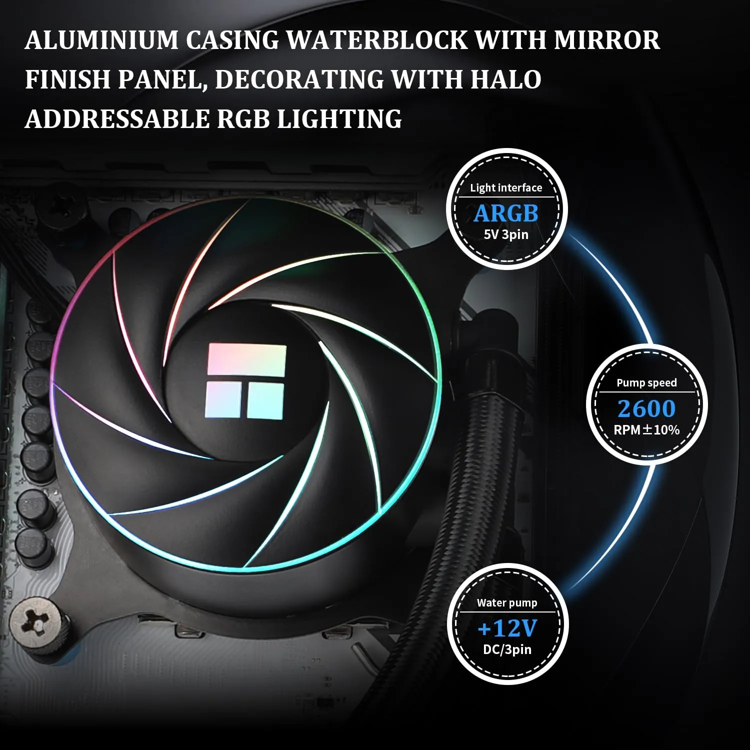 Thermalright Aqua Elite 360 ARGB CPU Aio Cooler, 360 CPU Liquid Cooling, Pump Head Speed up to 6400RPM,for AM4/AM5, Intel LGA1851/1150/1151/1200/2011/1700,High Performance Radiator