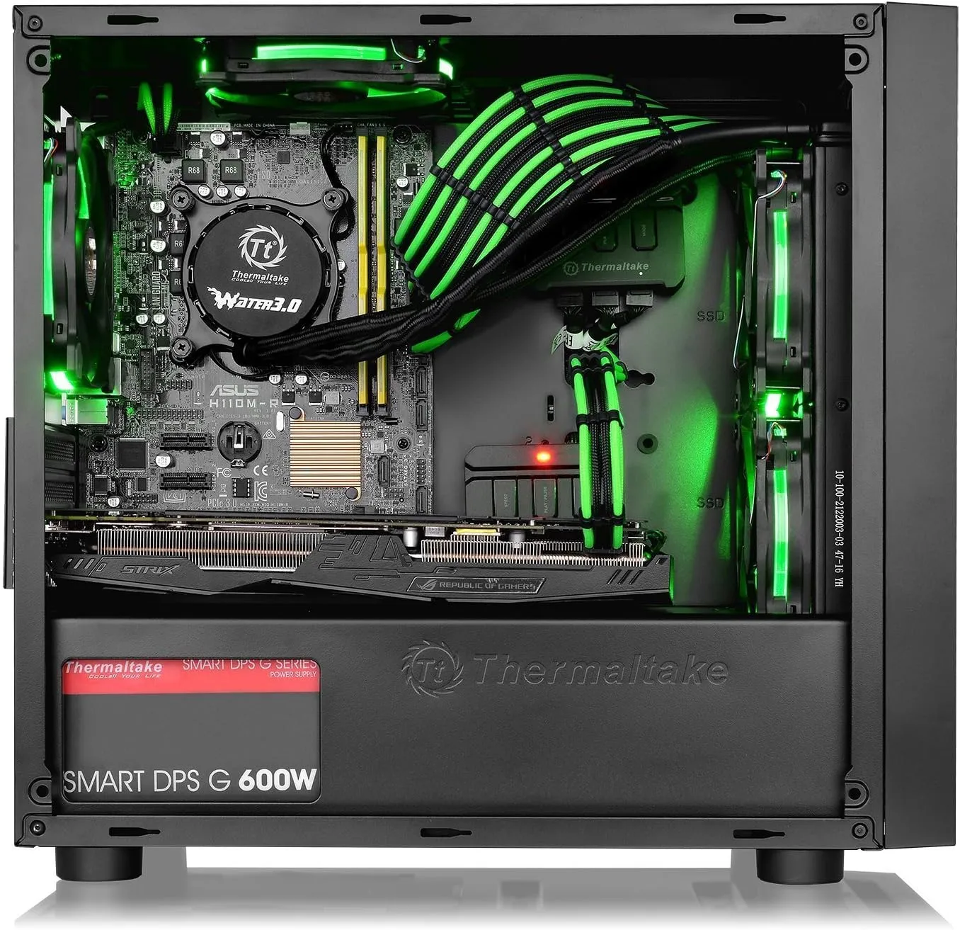 Thermaltake Versa H18 Tempered Glass Black Spcc Micro ATX Gaming Computer Case CA-1J4-00S1WN-01