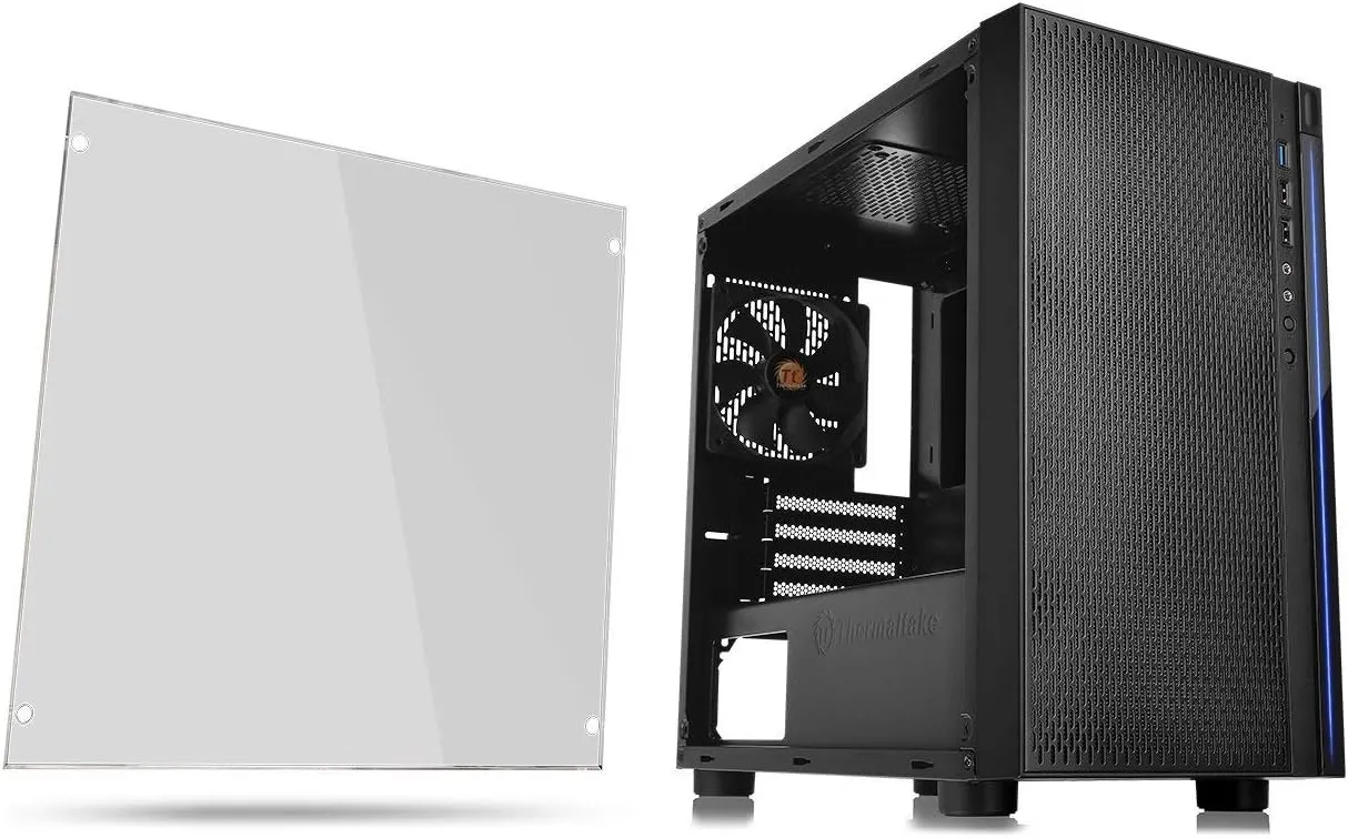Thermaltake Versa H18 Tempered Glass Black Spcc Micro ATX Gaming Computer Case CA-1J4-00S1WN-01