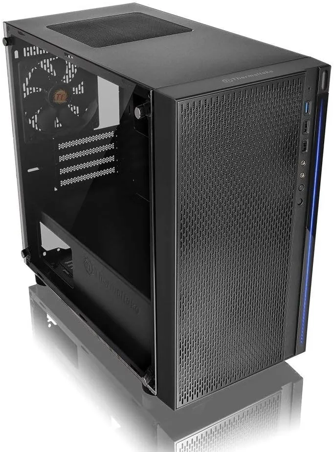 Thermaltake Versa H18 Tempered Glass Black Spcc Micro ATX Gaming Computer Case CA-1J4-00S1WN-01