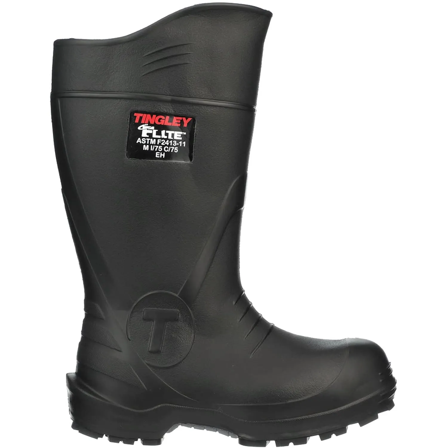 Tingley Flite 27251 Safety Toe Knee Boot with Cleated Outsole, Mens 12, Black