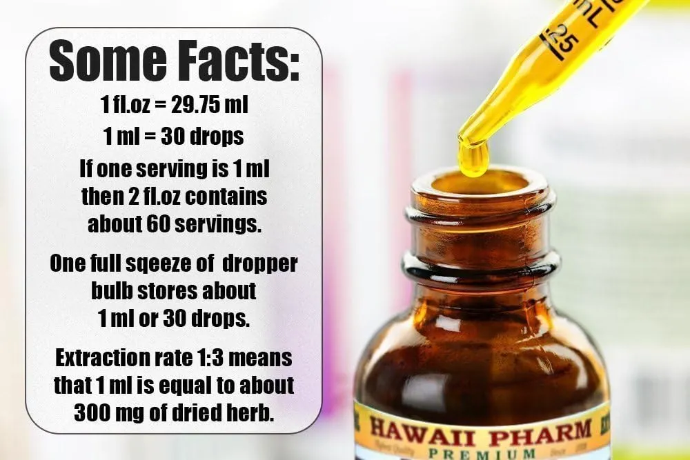 Tonka Alcohol-Free Liquid Extract, Tonka (Dipteryx odorata) Dried Beans Glycerite Natural Herbal Supplement, Hawaii Pharm, USAt 2 fl.oz