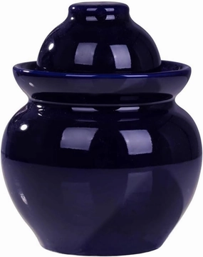 Traditional Water-sealed Pickle Jar, Large-diameter Portable Fermentation Crock, Pickled Korean Kimchi, High-temperature Firing, Hand-glazed(1.75kg/61.7oz)