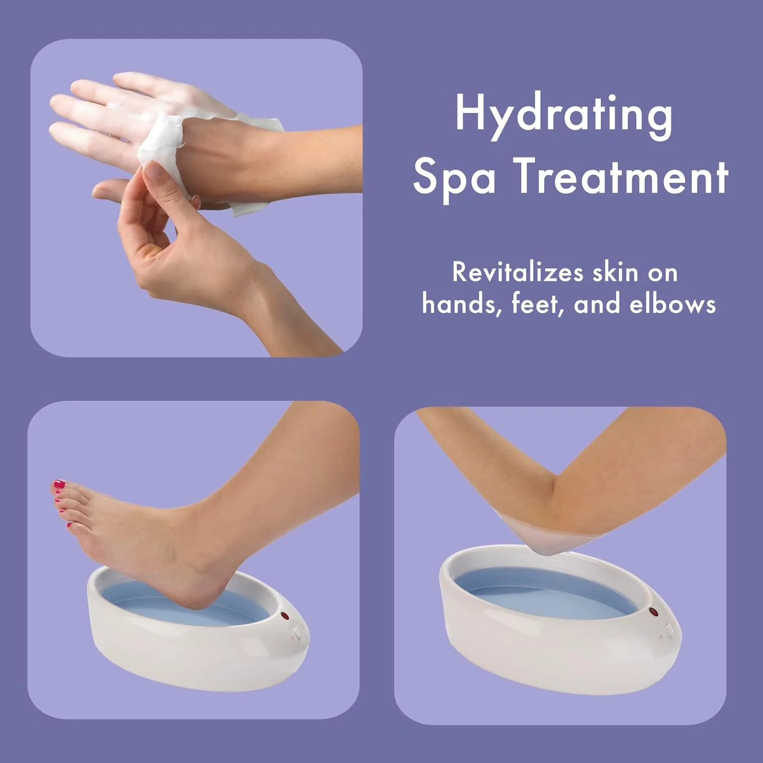 True Glow by Conair Paraffin Bath for Hands and Feet - Moisturizing Treatment With 1lb. Wax - Purple