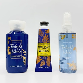 Twilight Woods 3-Piece TRAVEL SIZE Bath Bundle | Body Lotion, Hand Cream and Fragrance Mist