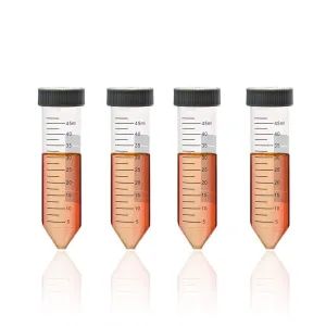 ULAB Autoclavable Polypropylene Centrifuge Tubes, Falcon Tubes, Vol.50ml 30x115mm, Blue Printed Graduated Marks from 5ml to 47.5ml, Assembled Leak-Proof Screw Cap, Gamma Sterile, 25pcs/Bag, UCT1009