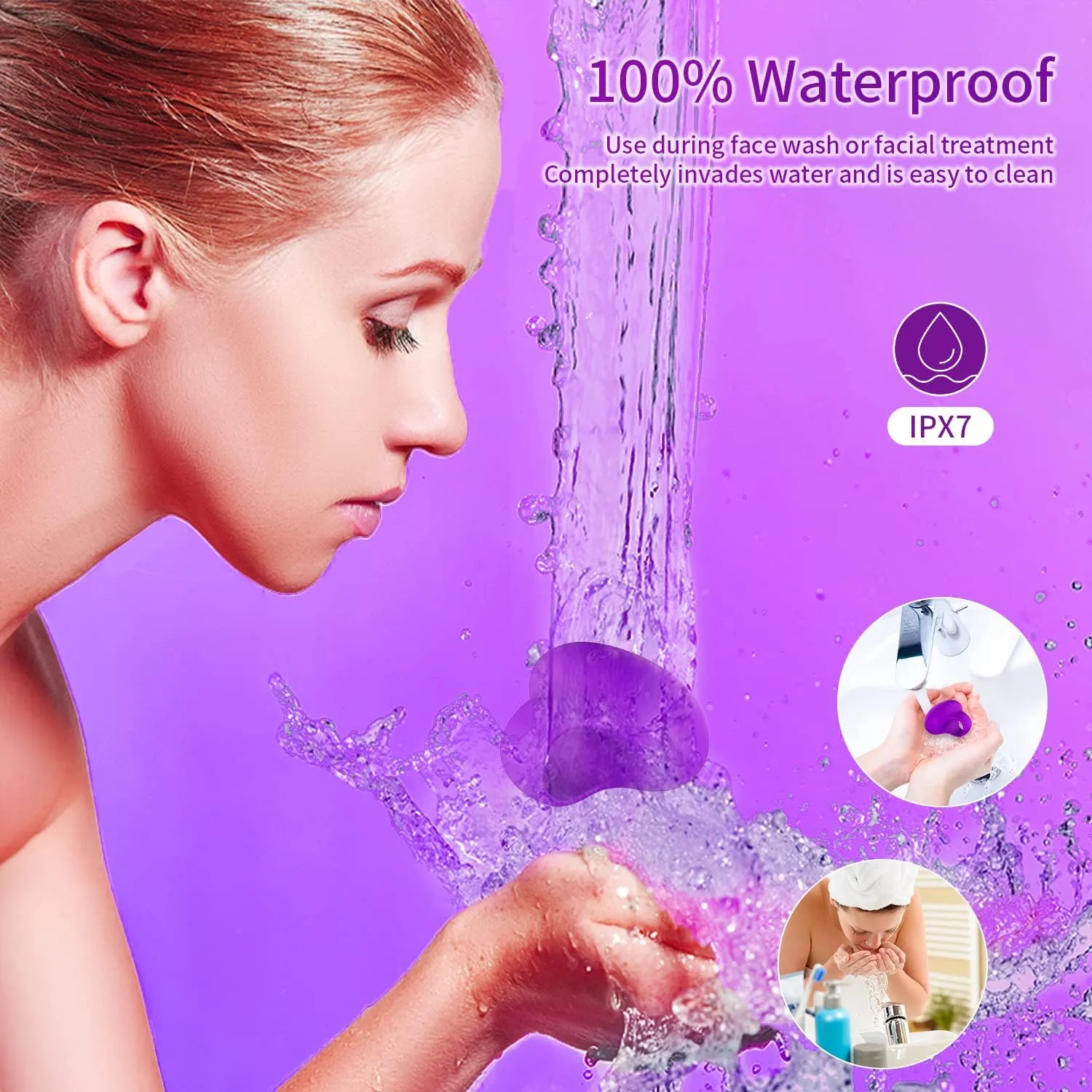 Upgrade Mini Facial & Eye Massage Ball Portable Travel Pocket USB Rechargeable Skin Care Massage Tools Relieve Eye Dark Circles,Puffiness,Fatigue Facial Muscles Tighten Anti-Aging. (Purple)