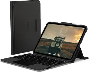 URBAN ARMOR GEAR UAG Designed for iPad 11" A16 11th Gen 2025, 10.9" 10th Gen 2022 Case with Keyboard A3354 A3355 - US English Bluetooth Wireless Keyboard Multi-Touch Trackpad Folio Cover, Black/Ash