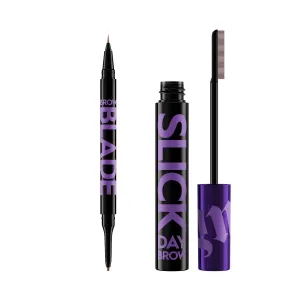 Urban Decay Neutral Brown Eyebrow Pencil & Clear Brow Gel Bundle - Brow Blade 2-in-1 Microblading Eyebrow Pen   Waterproof Pencil (Neutral Nana), Slick Day Strong Hold Clear Brow Gel for Lifted Brows
