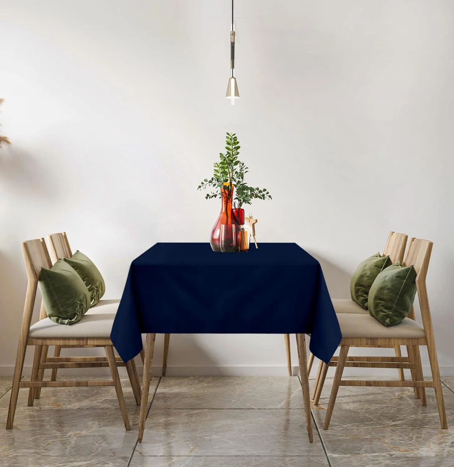 Utopia Kitchen 2 Pack 6 Foot Rectangle Table Cloth [90x132 Inches, Navy Blue] Stain and Wrinkle Resistant Tablecloth Washable Polyester Cover for Dining, Buffet Parties, Picnic and Weddings