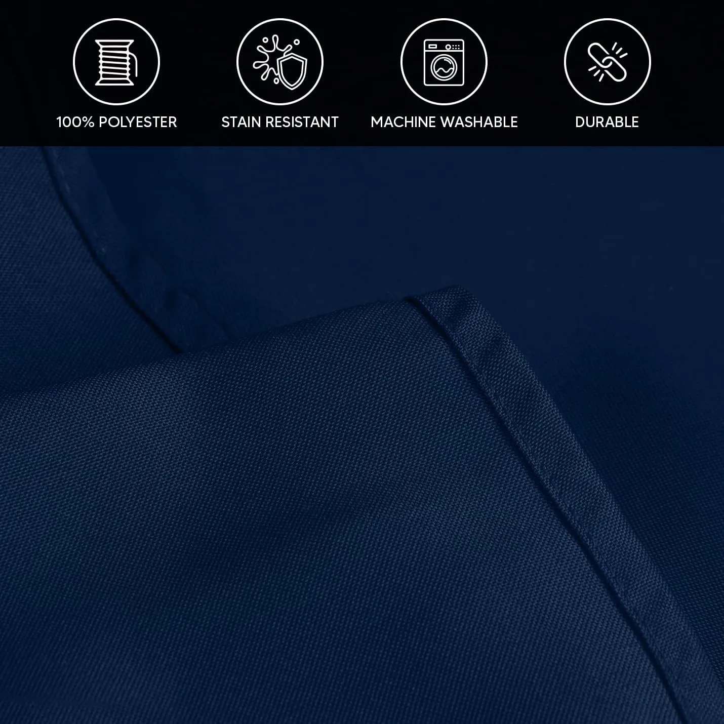 Utopia Kitchen 2 Pack Round Table Cloth [90 Inches, Navy Blue] Stain and Wrinkle Resistant Tablecloth Washable Polyester Cover for Dining, Buffet Parties, Picnic and Weddings