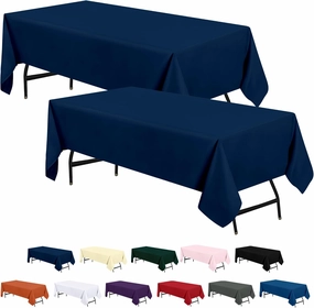 Utopia Kitchen 2 Pack 6 Foot Rectangle Table Cloth [60x102 Inches, Navy Blue] Stain and Wrinkle Resistant Tablecloth Washable Polyester Cover for Dining, Buffet Parties, Picnic and Weddings