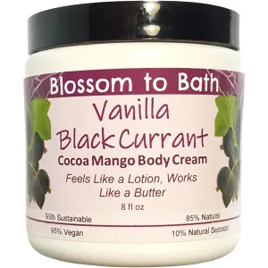 Vanilla Black Currant Cocoa Mango Body Cream (8 Ounce) - Natural Fragrance - Feels Like A Lotion And Works Like A Butter with a Sensuous Berry Scent