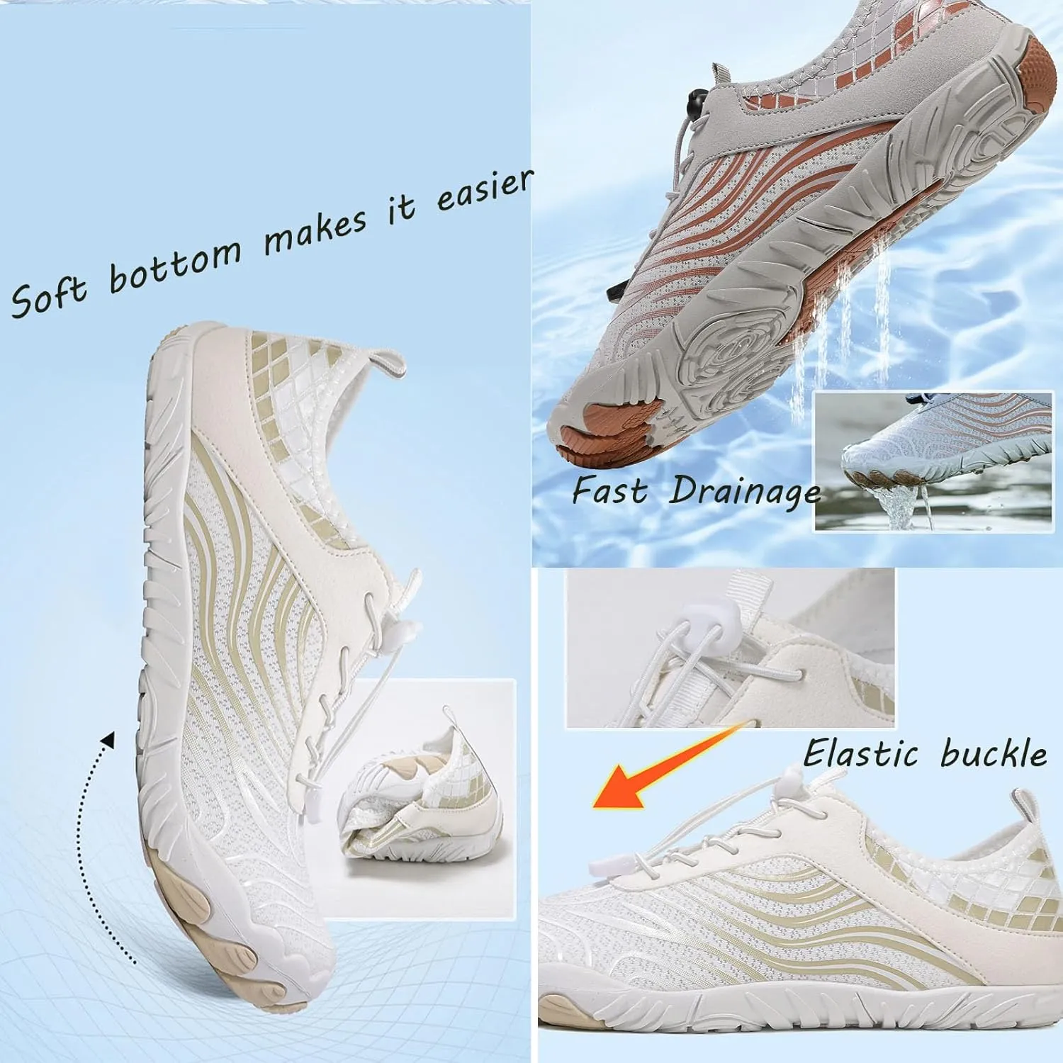Vitality Shoes Women's Hike Barefoot Grounded Footwear Women, Non-Slip Wading Water Shoes Wide Toe Box