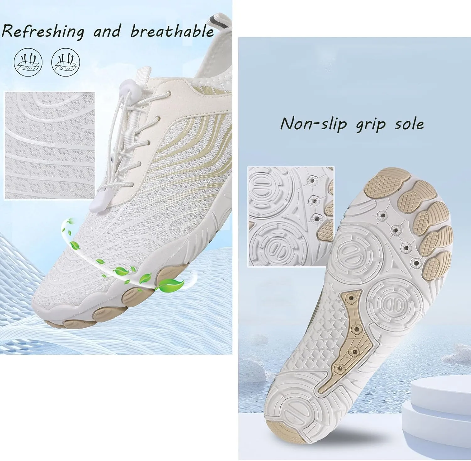 Vitality Shoes Women's Hike Barefoot Grounded Footwear Women, Non-Slip Wading Water Shoes Wide Toe Box