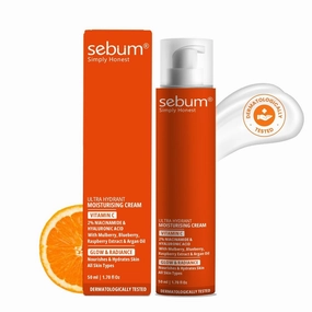 Vitamin C Ultra Hydrant Moisturizing Cream, 7.5% Vitamin C with Berries & Argan Oil, Face Cream for Brightening & Radiance, 1.76 oz