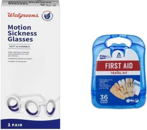 walgreens Motion Sickness Glasses, 1.0 pr with Free First aid kit(Includes Carrying case)