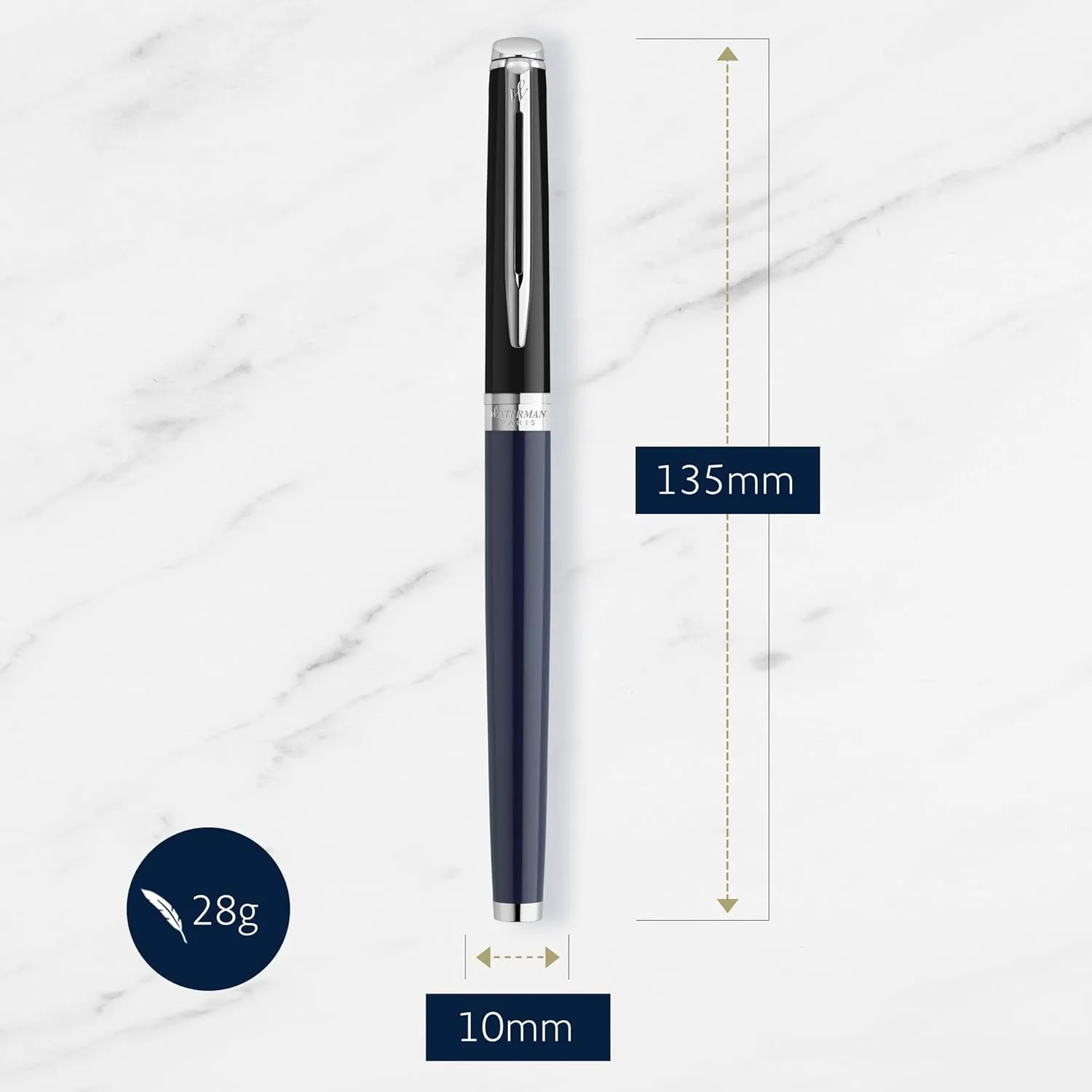 Waterman Hémisphère Rollerball Pen | Black & Blue Lacquer with Palladium Coated Trim | Fine Point | Black Ink | Gift Box