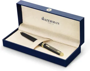 Waterman Hémisphère Rollerball Pen, Matte Black with 23k Gold Trim, Fine Point with Black Ink Cartridge, Gift Box