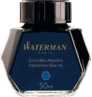 Waterman Mysterious Blue Fountain Pen Ink, 50ml Bottle, Premium Writing Experience for All Waterman Fountain Pens