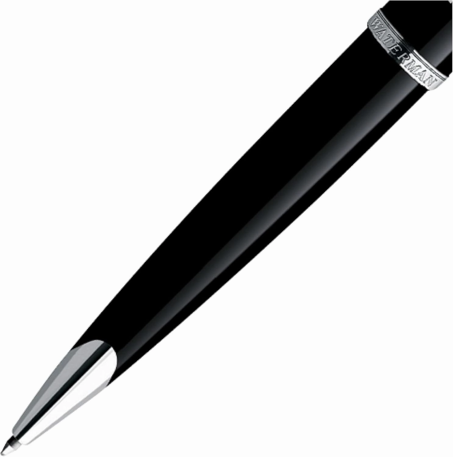 Waterman Carène Black Sea Ballpoint Pen, High-Gloss Black with Palladium Plated Trim, Medium Point with Blue Ink Cartridge, Gift Box