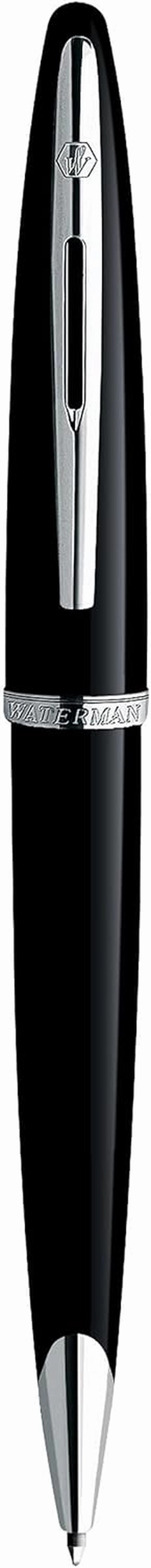Waterman Carène Black Sea Ballpoint Pen, High-Gloss Black with Palladium Plated Trim, Medium Point with Blue Ink Cartridge, Gift Box