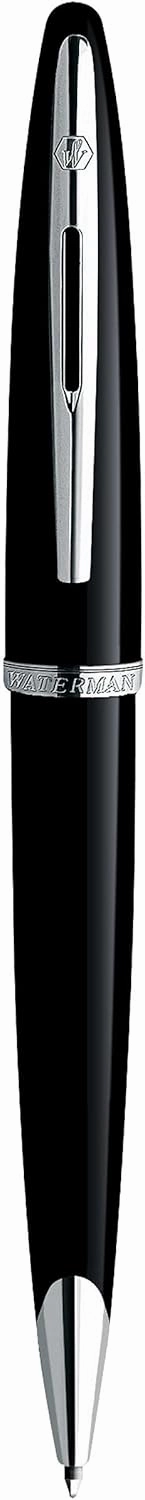 Waterman Carène Black Sea Ballpoint Pen, High-Gloss Black with Palladium Plated Trim, Medium Point with Blue Ink Cartridge, Gift Box
