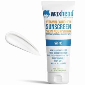 Waxhead Non-Nano Zinc Oxide Sunscreen, EWG Sunscreen with Zinc Oxide for Face   Body, Mineral Natural Non-Toxic Pure Sunblock, Biodegradable Cream Lotion Sun Block, Tattoo, Eczema Vitamin D   E (4oz)
