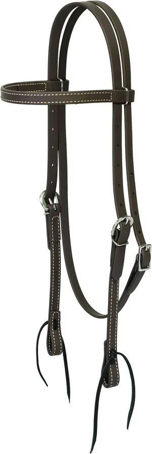 Weaver Leather Brahma Webb Brow Band Headstall, Brown, Horse