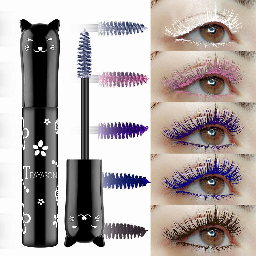 Wholesale color blue purple pink white purple royal blue coffee is not easy to smudge mascara JDC-MA-XuQ001