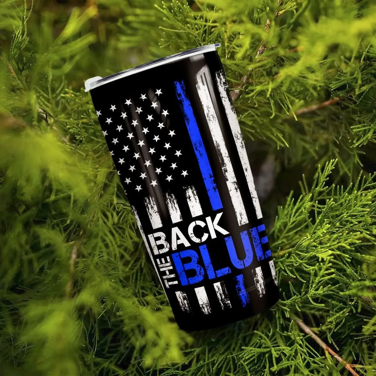 winorax Police Gifts Back The Blue American Flag Tumbler US Flag Police Academy Graduation Gifts for Men Cops Officer Retirement Tumblers 20oz Stainless Steel Travel Cups