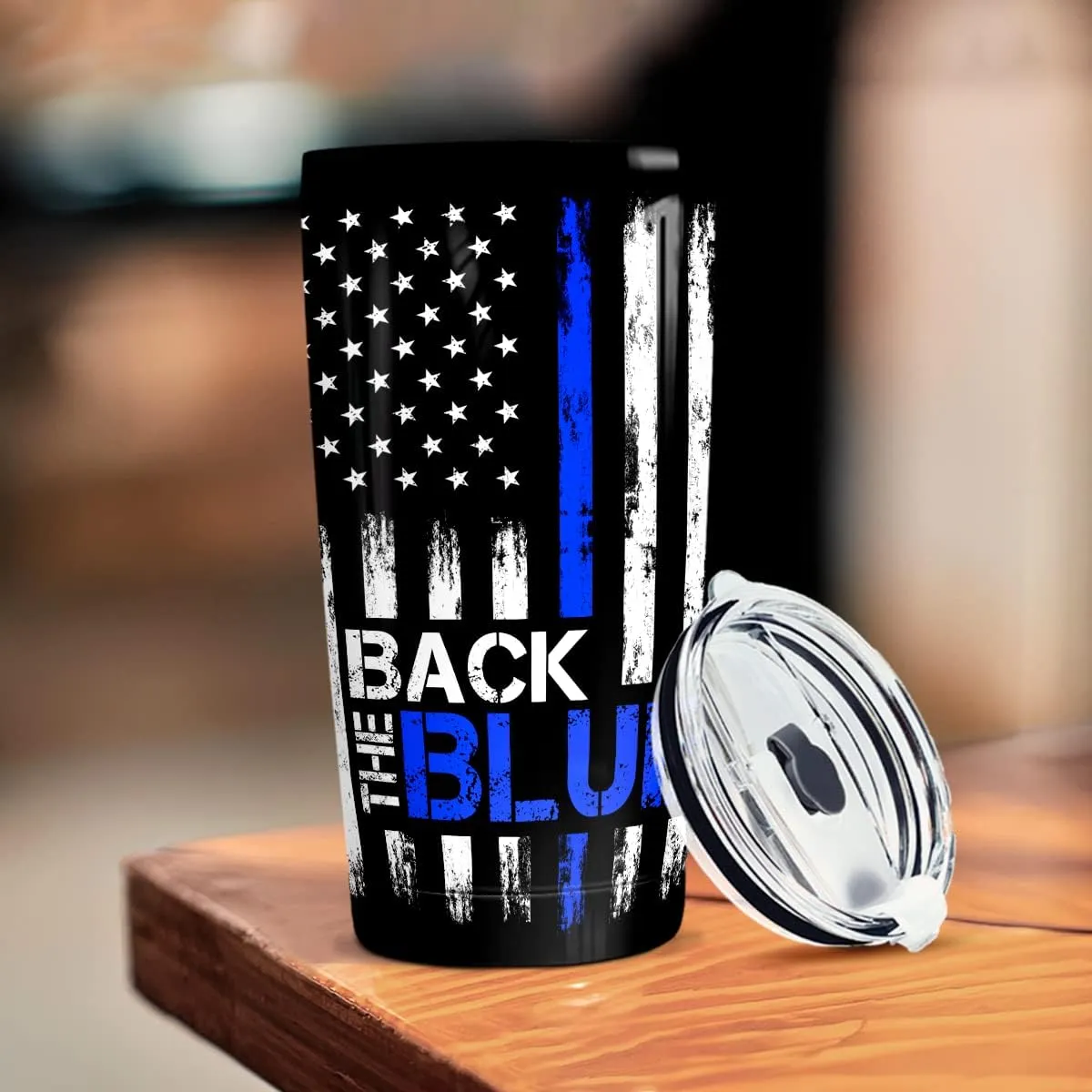 winorax Police Gifts Back The Blue American Flag Tumbler US Flag Police Academy Graduation Gifts for Men Cops Officer Retirement Tumblers 20oz Stainless Steel Travel Cups