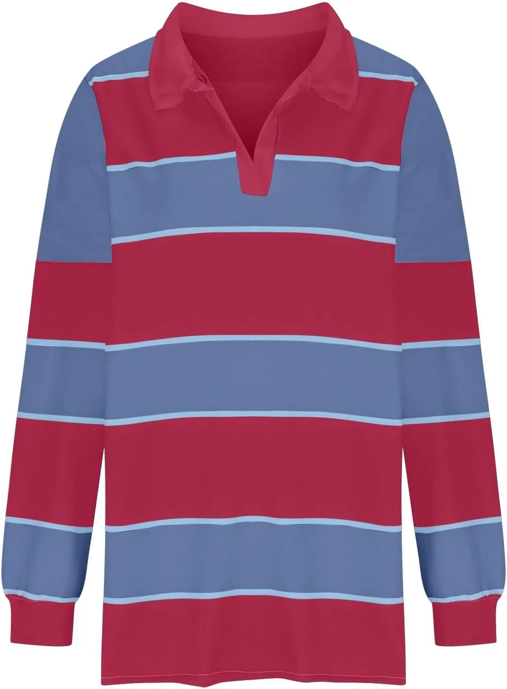 Womens Oversized Striped Swearshirt V Neck Color Block Tops Teen Girls Y2K Clothes Trendy Preppy Outfits Fall Shirts