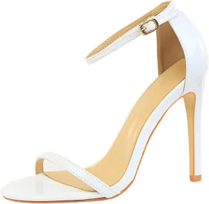 Women's Stilettos High Heels,4.3 Inch Sexy Heeled Sandals,Open Toe Ankle Strap Dress Wedding Party Shoes