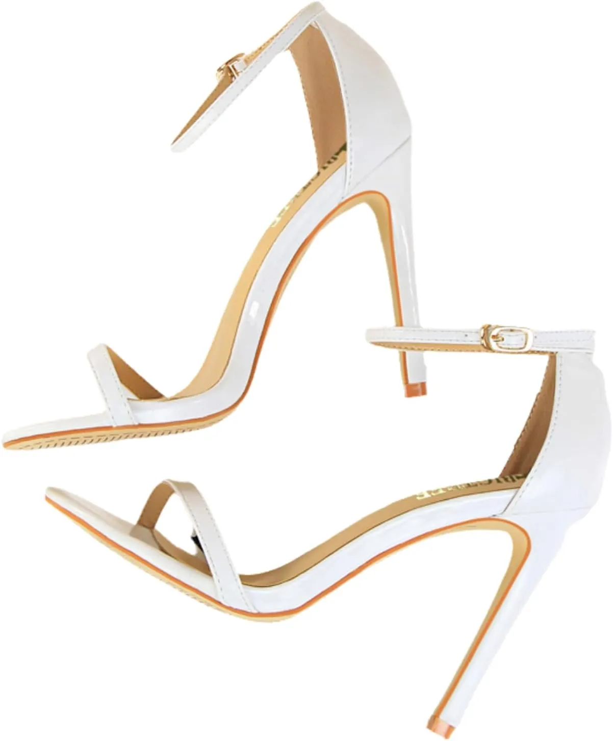 Women's Stilettos High Heels,4.3 Inch Sexy Heeled Sandals,Open Toe Ankle Strap Dress Wedding Party Shoes