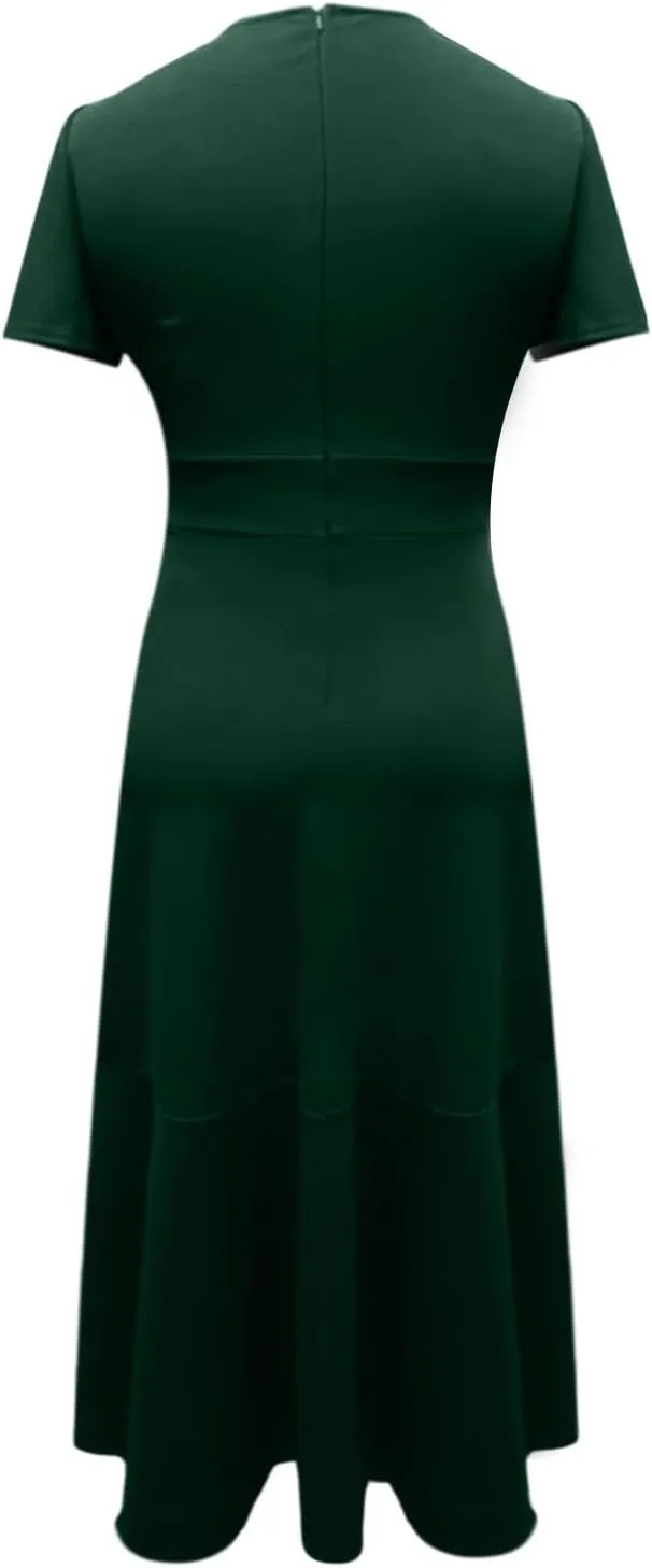 Womens Summer Dress Elegant Formal Party Dress Oversized Short Sleeve High Waist Long Dress Beautiful Princess Gown