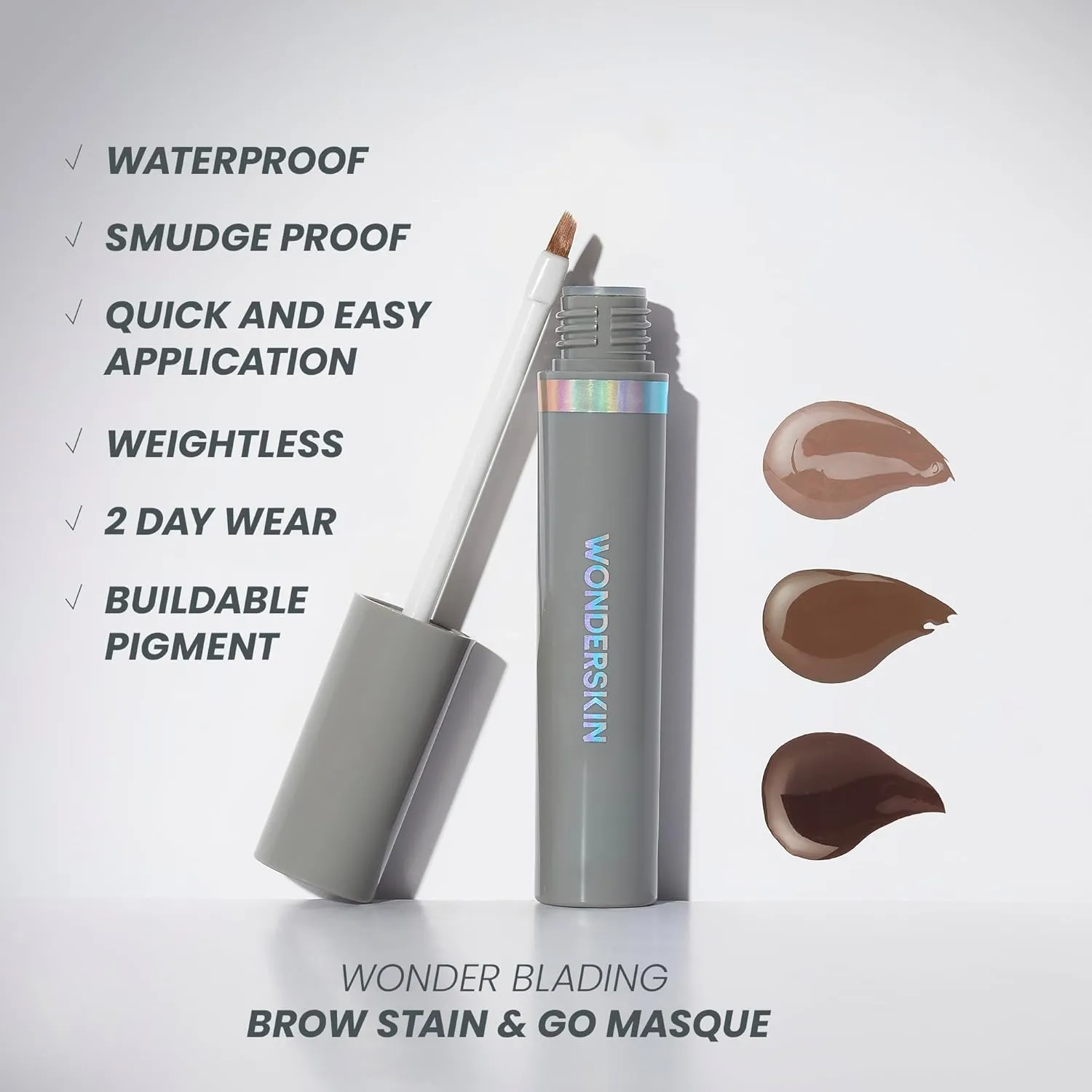 Wonderskin Wonder Blading Brow Stain & Go Masque - Long Lasting Eye Brow Tint, Transfer Proof and Smudge Proof Eyebrow Tint Stain (Blonde)