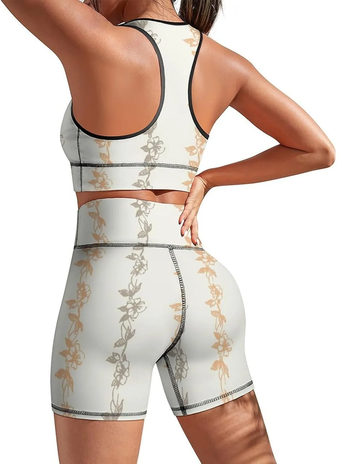 Workout Sets for Women Blue Stripes Yoga Gym Work Out Sets 2 Piece Athletic Sets