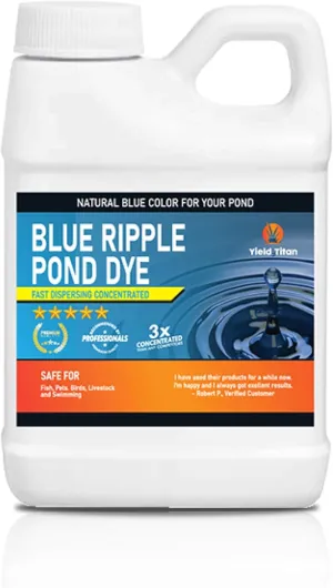Yield Titan's Blue Ripple Pond Dye for Lake and Pond Concentrated Liquid Colorant - Quart