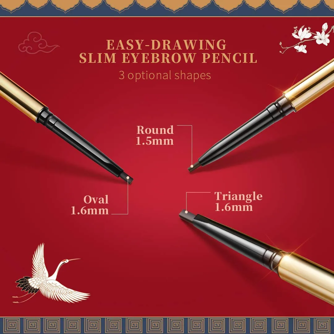 ZEESEA [Palace Identity] Oval Eyebrow Pencil, Makeup Infallible Long-Lasting Eyebrow pencil, Ultra-Fine Felt Tip, Light Brown