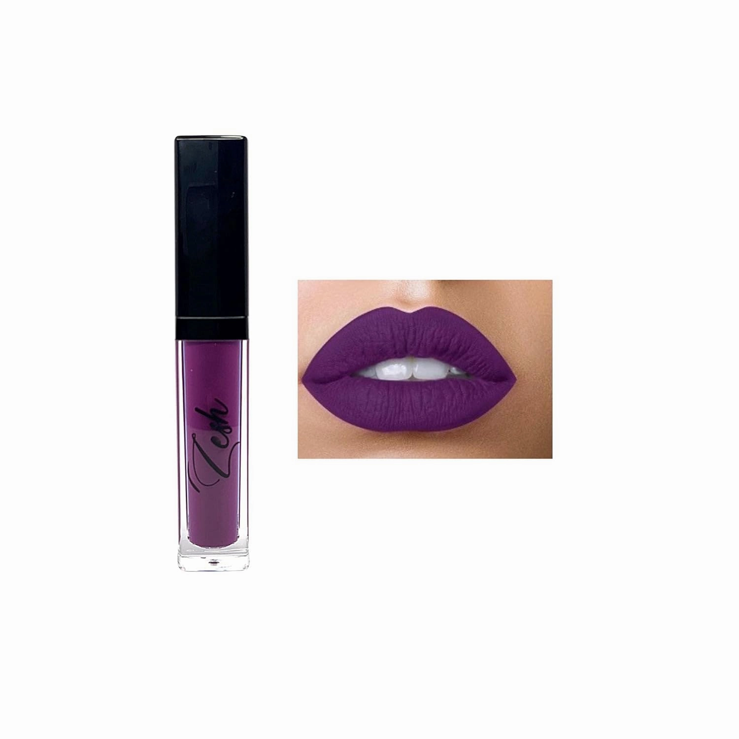 Zesh Highly Pigmented Purple Matte Lipstick - Full Coverage, Longwear, No Shine 6g, Made In Canada