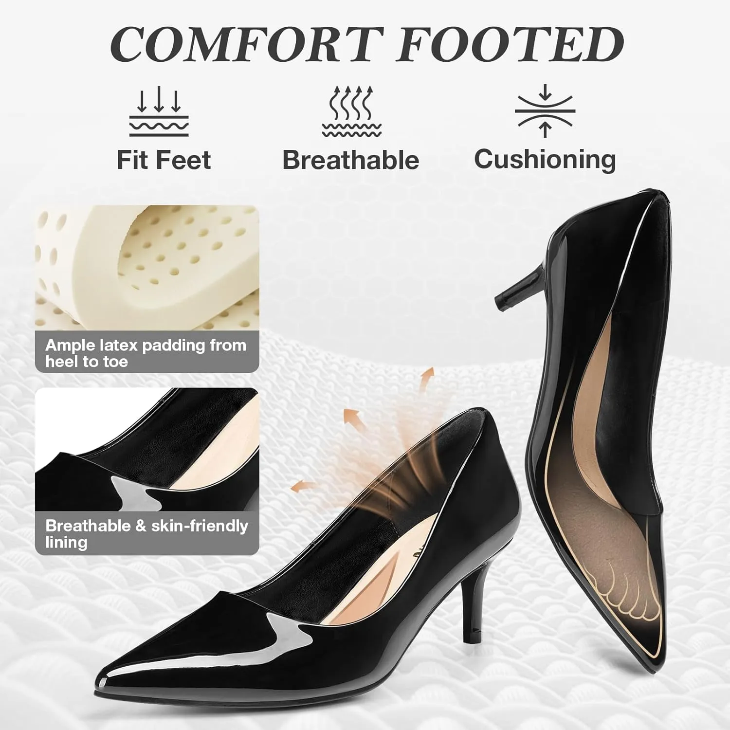 ZURIN Women's Pointed Toe Comfortable Stiletto Heels Closed Toe Dress Pumps Shoes for Wedding Work Office Business 2 1/2 inch