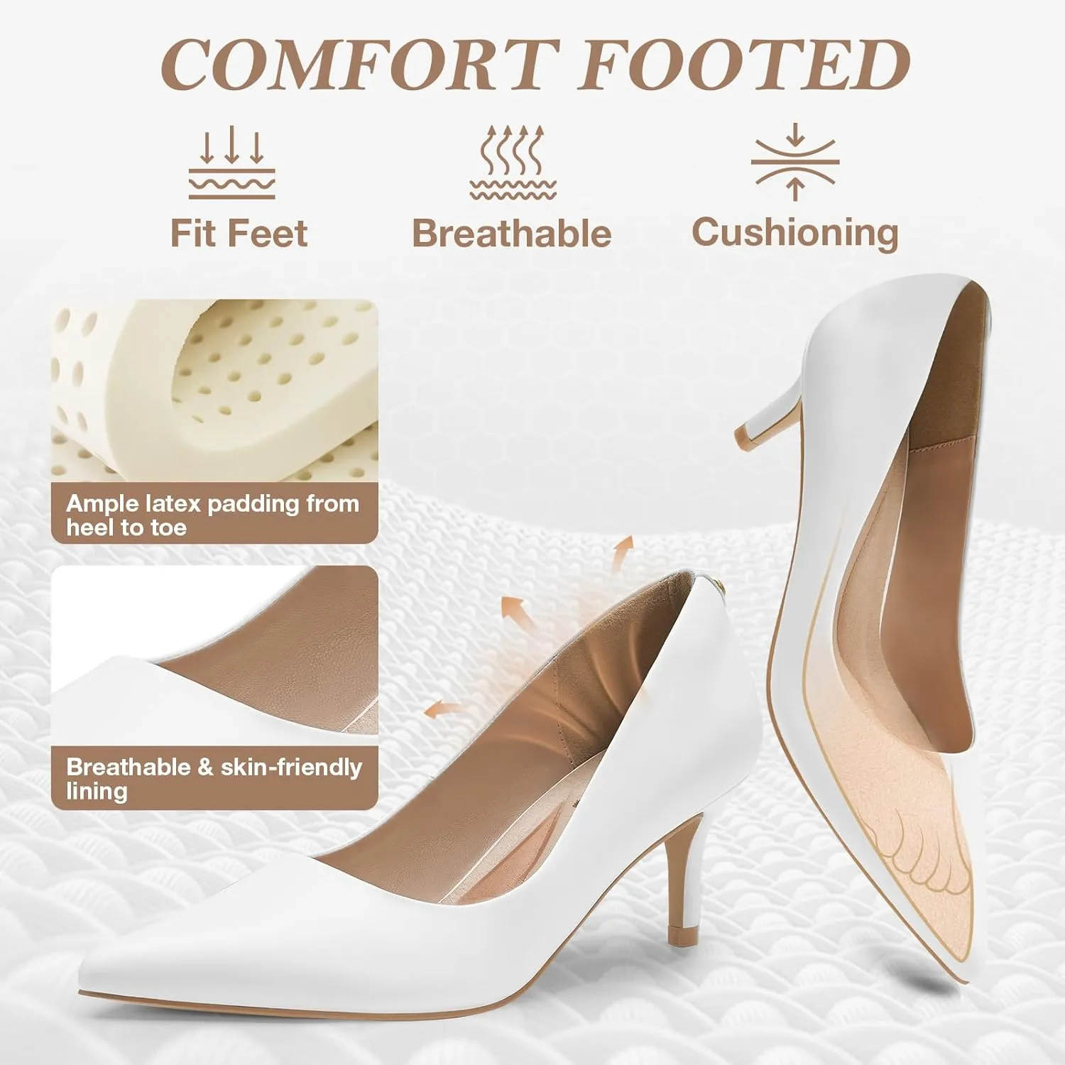 ZURIN Women's Pointed Toe Comfortable Stiletto Heels Closed Toe Dress Pumps Shoes for Wedding Work Office Business 2 1/2 inch